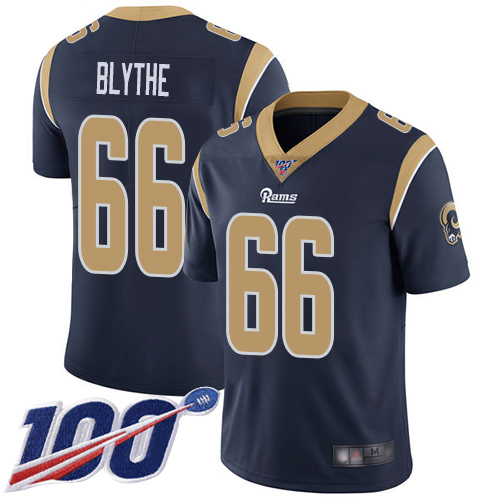 Los Angeles Rams Limited Navy Blue Men Austin Blythe Home Jersey NFL Football 66 100th Season Vapor Untouchable